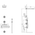 Kích thước sen tắm đứng nóng lạnh Euroking EU-1451300
