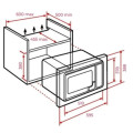 Ảnh kích thước lắp đặt lò vi sóng Teka MWE 259 FI-BK 112000000
