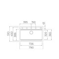 Kích thước chậu rửa chén Teka Nova 80 WS-TG 1B đá nhân tạo 115230057