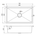 Kích thước chậu rửa Teka BEX LINEA 70.40 1B (R10) 185010001