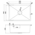 Kích thước chậu rửa bát Teka BEX LINEA 55.40 115010020