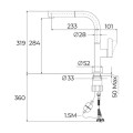 Kích thước vòi chậu nóng lạnh Teka OVAL 938 116020020