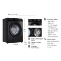 Kích thước Máy Giặt Aqua Inverter 8.5 Kg AQD-A852J.BK