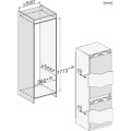 Kích thước tủ lạnh âm tường ngăn đá dưới Miele KFN 7744C 125 Gala