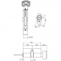 Ruột Khóa 65mm 1 Đầu Vặn 1 Đầu Chìa Hafele 489.56.250