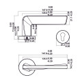 Bộ tay nắm cửa WC Hafele (không chìa) đồng bóng 499.63.631
