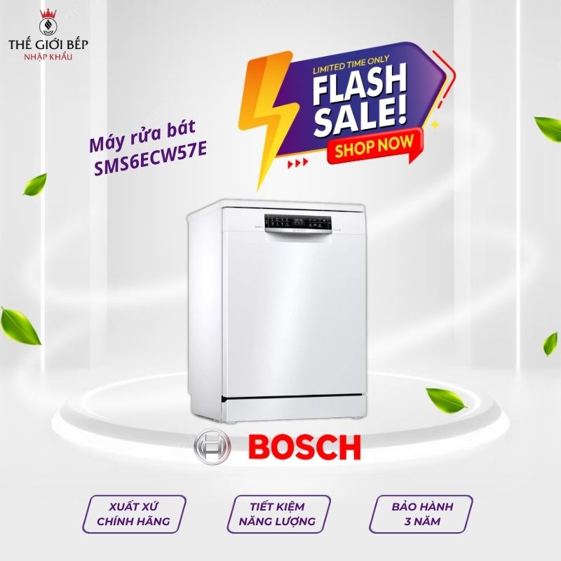 Máy rửa bát Bosch SMS6ECW57E serie 6, độc lập