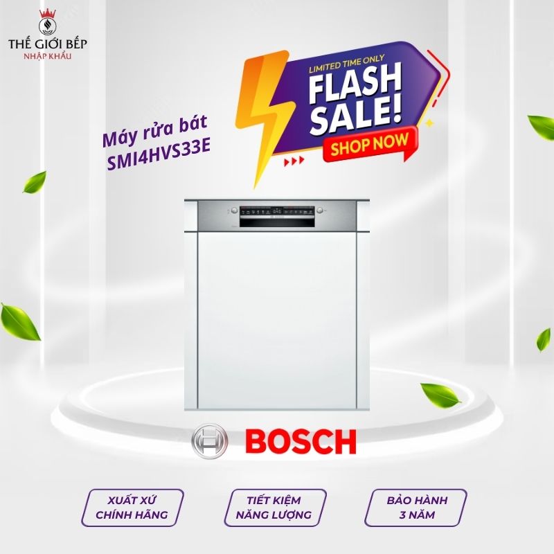 Máy rửa bát Bosch SMI4HVS33E serie 4, bán âm