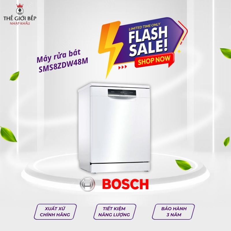 Máy rửa bát Bosch SMS8ZDW48M serie 8, độc lập