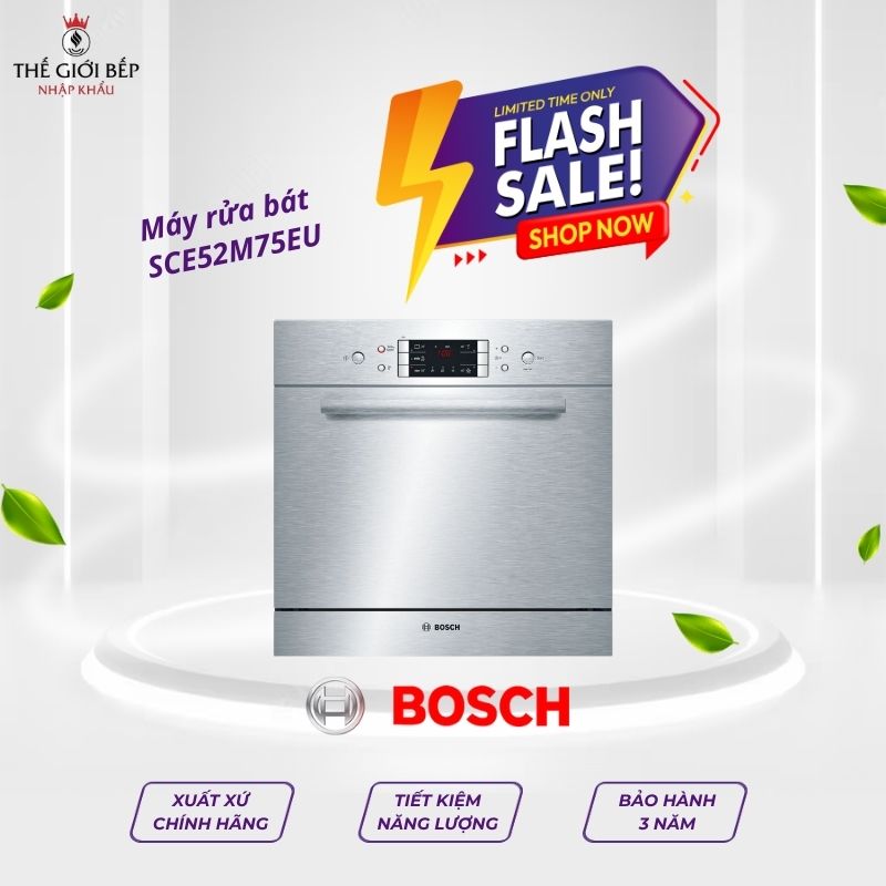 Máy rửa bát Bosch SCE52M75EU serie 6, bán âm