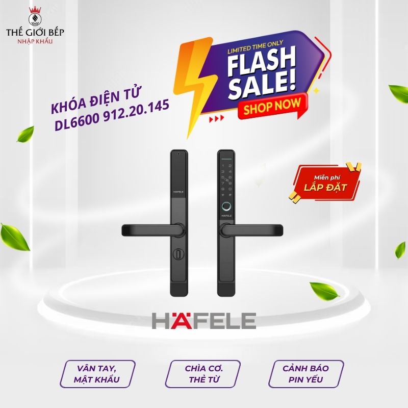 Khóa điện tử cửa nhôm Hafele DL6600 912.20.145