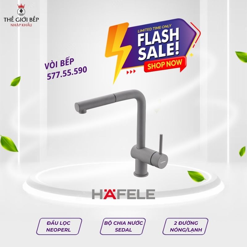 Vòi rửa bát Hafele HT21-GH1P254 577.55.590 màu xám