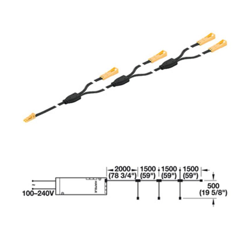 Dây Nối Chia 4 Đèn 12V Hafele 833.74.773