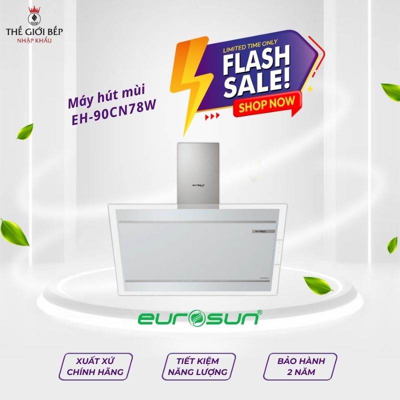 Máy hút mùi áp tường tuần hoàn Eurosun EH-90CN78W