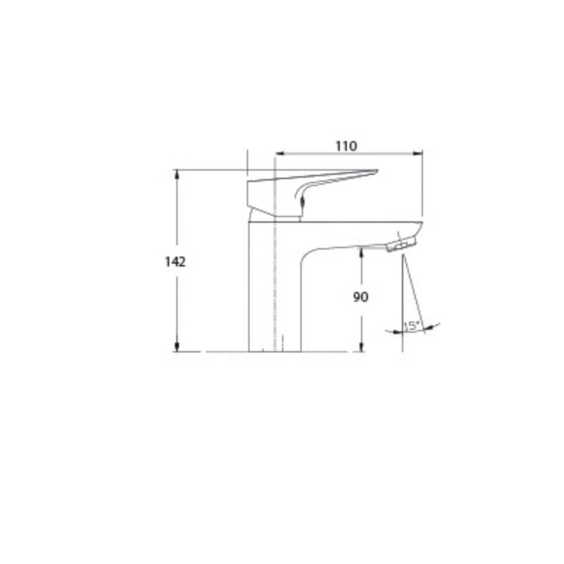Kích thước vòi chậu lavabo nóng lạnh Paul Schmitt PA010F