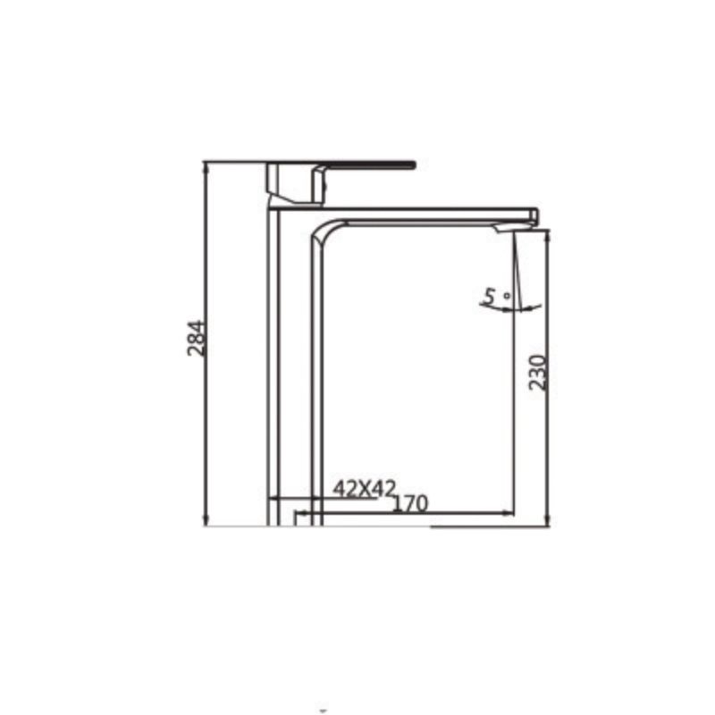 Kích thước vòi chậu lavabo nóng lạnh Paul Schmitt PA012FH