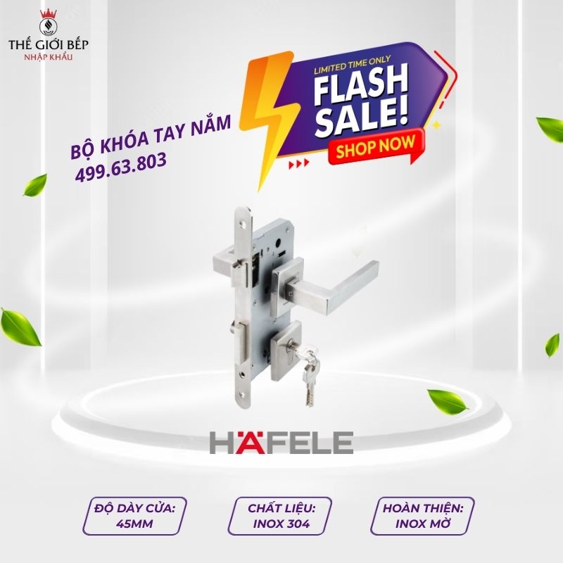 Bộ khóa tay nắm nắp chụp Hafele 499.63.803