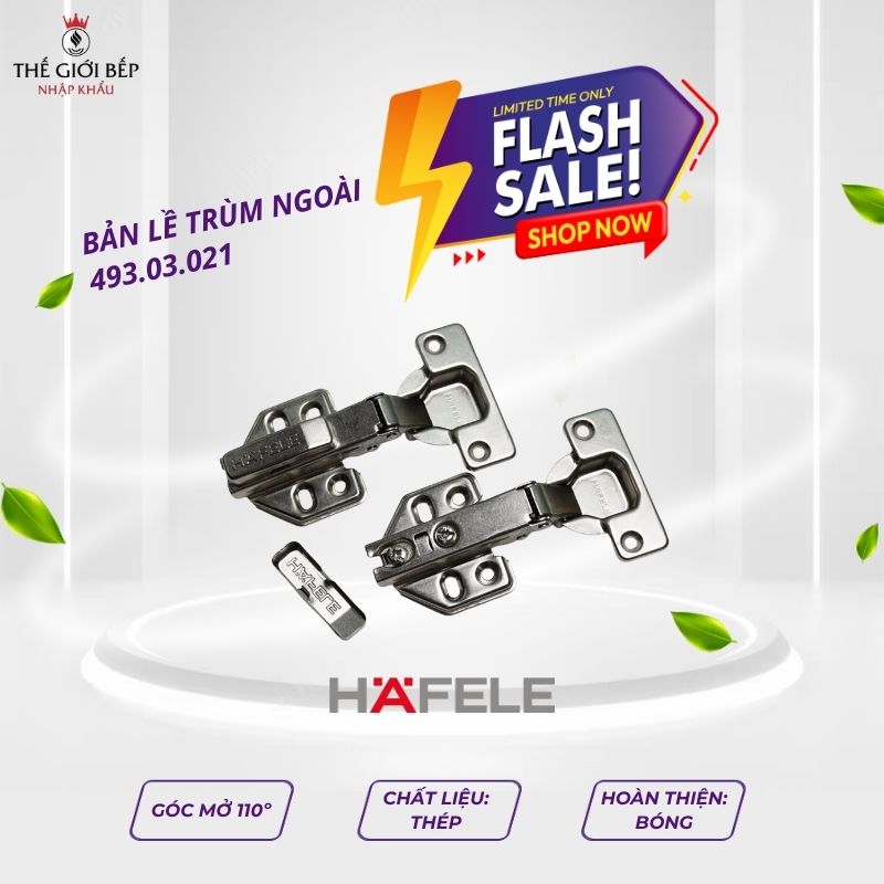 Bản lề trùm ngoài Metalla A DIY 110º Hafele 493.03.021