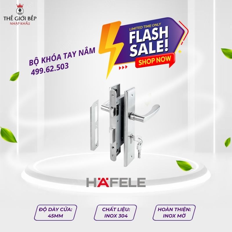 Bộ khóa tay nắm đế dài Hafele 499.62.503