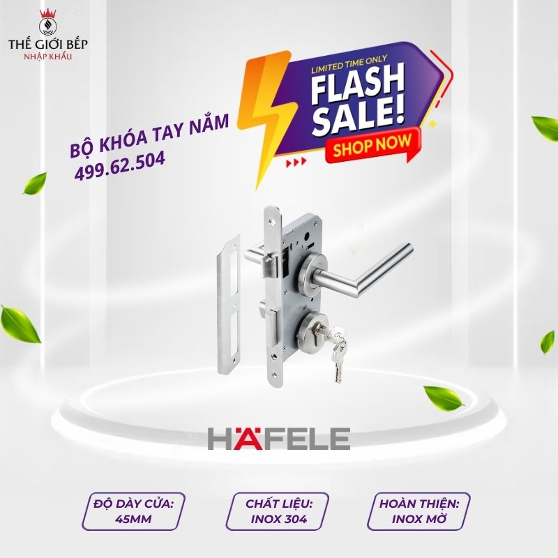 Bộ khóa cửa tay nắm chụp DIY Hafele 499.62.504