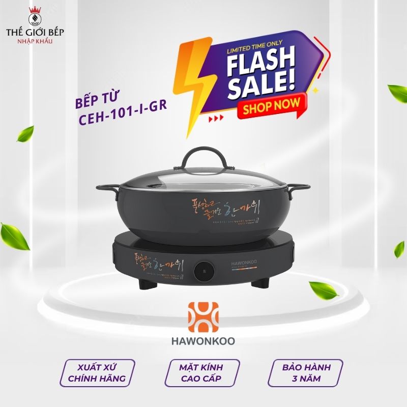 Bếp từ mini Hawonkoo CEH-101-I-GR di động