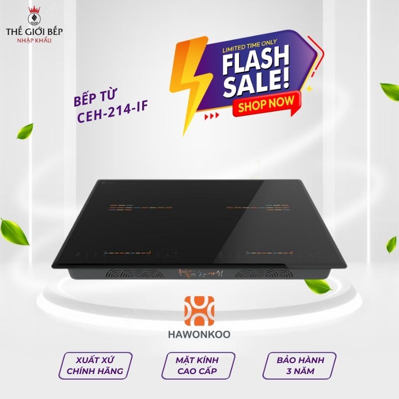 Bếp từ đôi Hawonkoo CEH-214-IF lắp âm