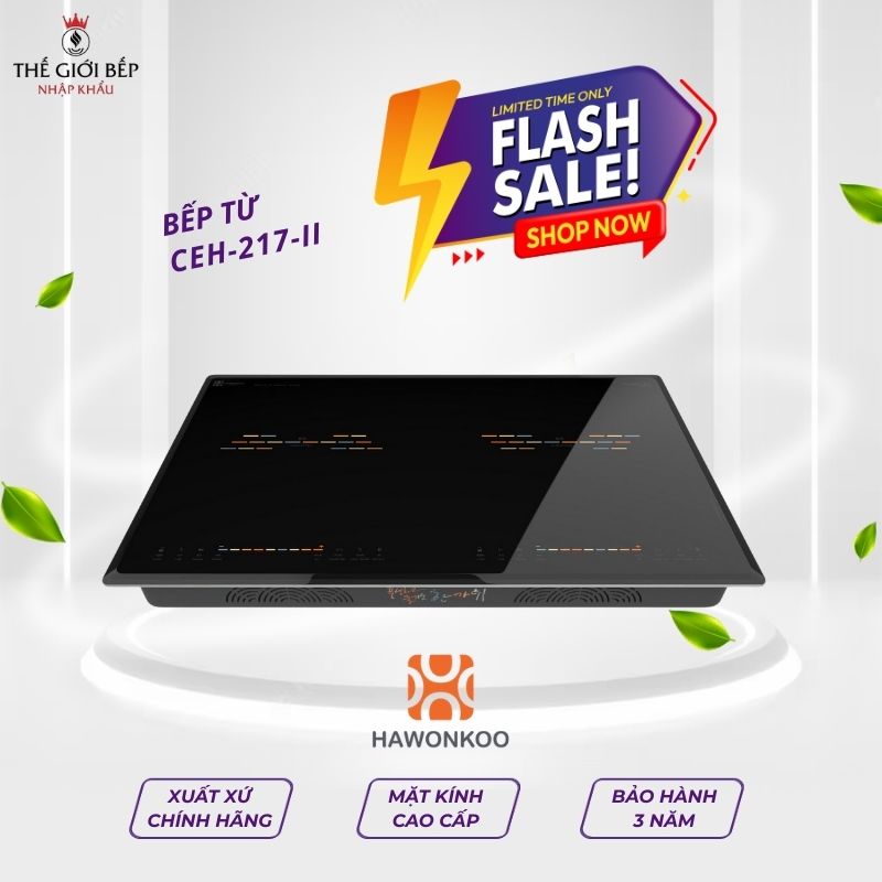 Bếp từ đôi Hawonkoo CEH-217-II lắp âm