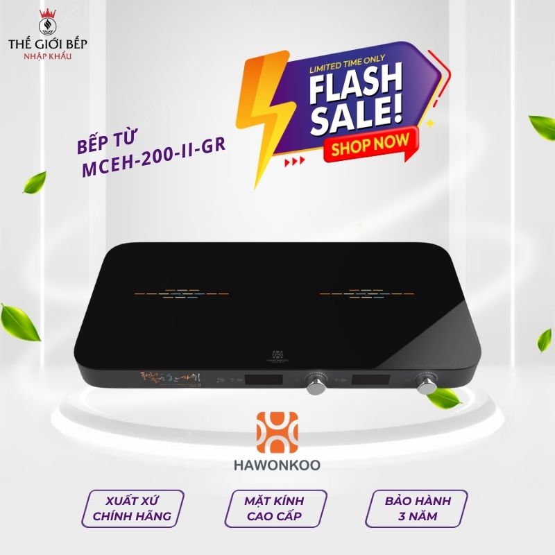 Bếp từ đôi Hawonkoo MCEH-200-II-GR di động