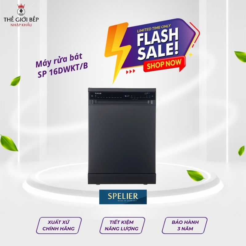 Máy rửa bát độc lập Spelier SP 16DWKT/B