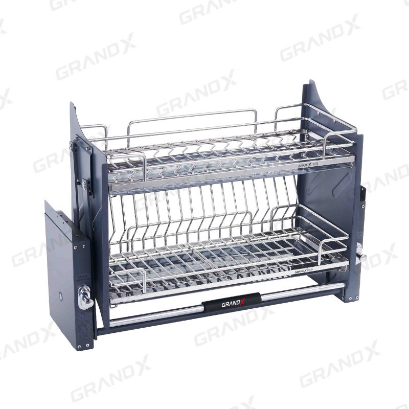 Giá bát đĩa nâng hạ nan Oval SUS304 Grandx XL.80M