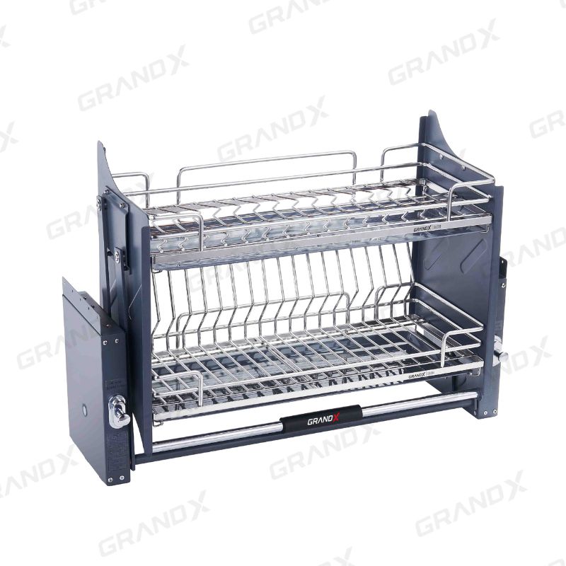 Giá bát đĩa nâng hạ nan Oval SUS304 Grandx XL.60M2