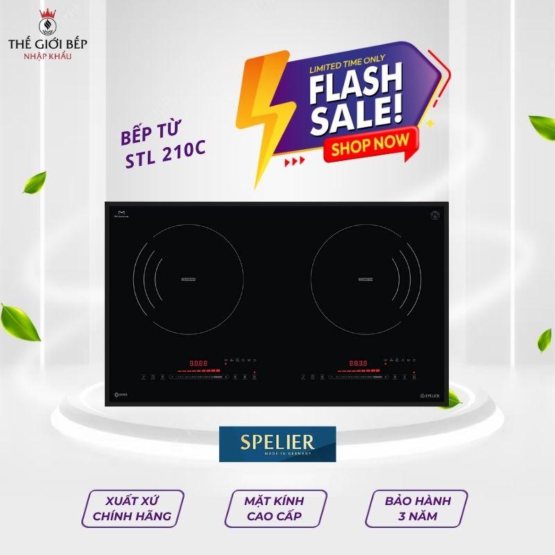 Bếp từ đôi Spelier STL 210C lắp âm