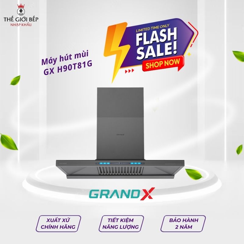 Máy hút mùi áp tường GrandX GX H90T81G