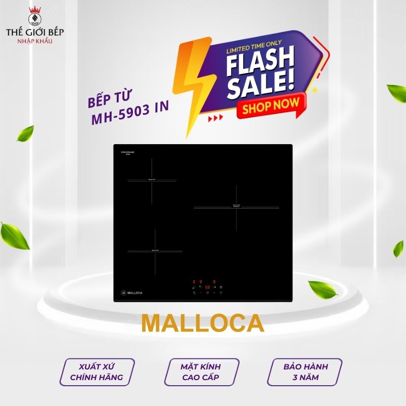 Bếp từ Malloca 3 vùng nấu MH-5903 IN lắp âm