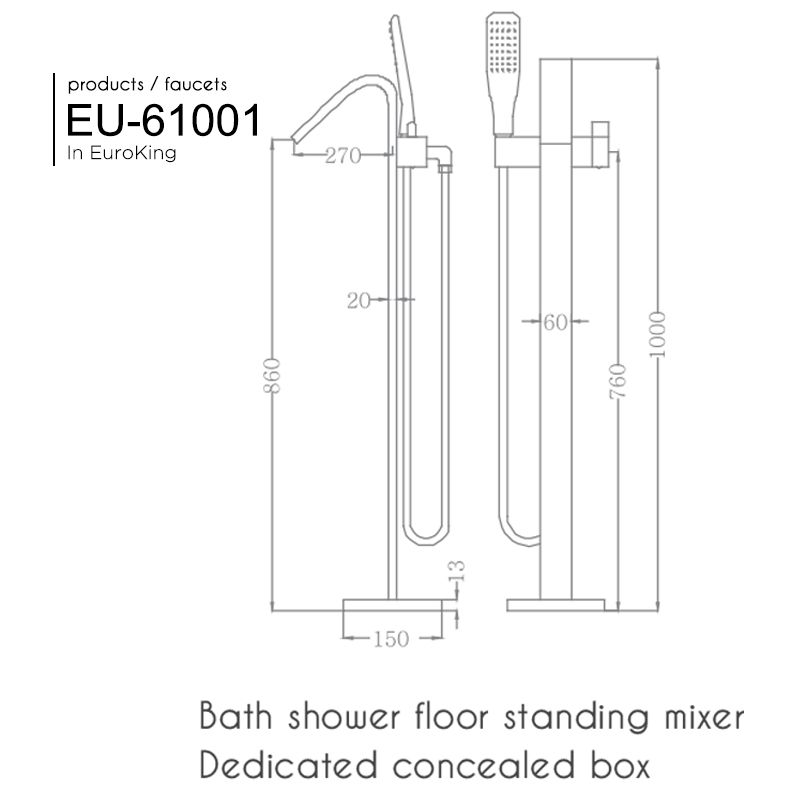 VÒI SEN TẮM GẮN BỒN EUROKING EU-61001-1