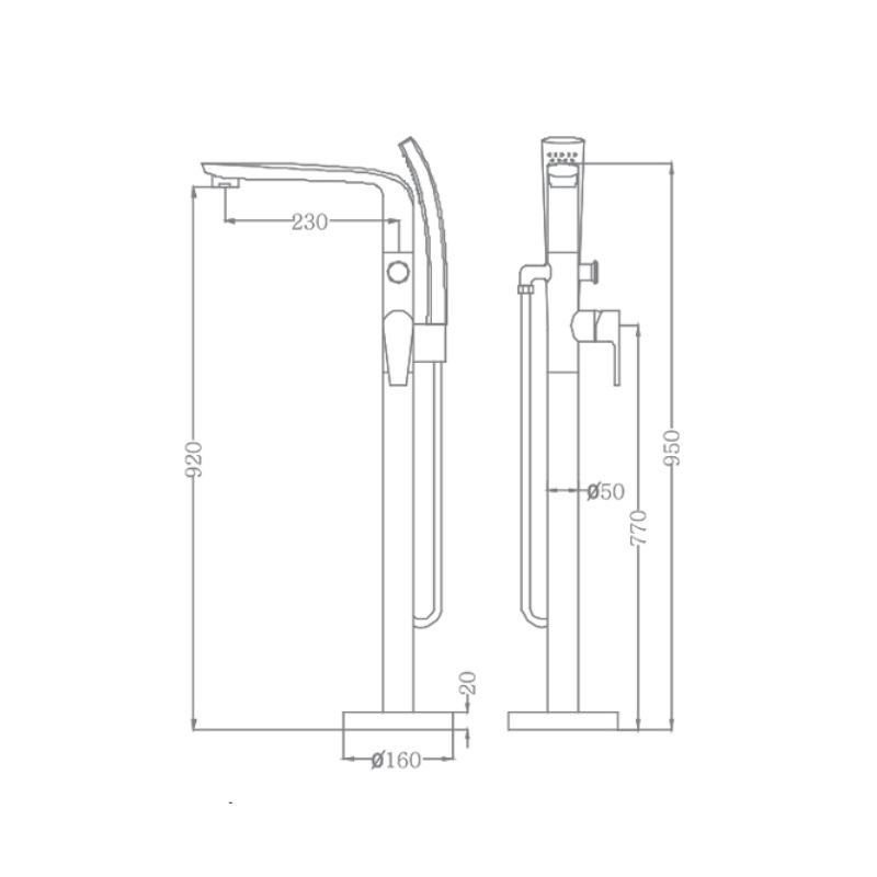 VÒI SEN TẮM GẮN BỒN EUROKING EU-51026-2