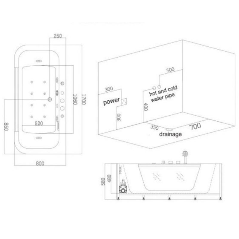BỒN TẮM MASSAGE EUROKING EU-203