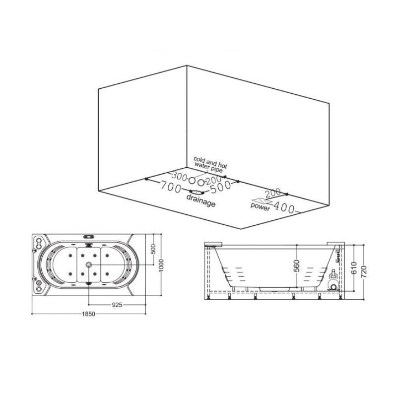 BỒN TẮM MASSAGE EUROKING EU-1312E