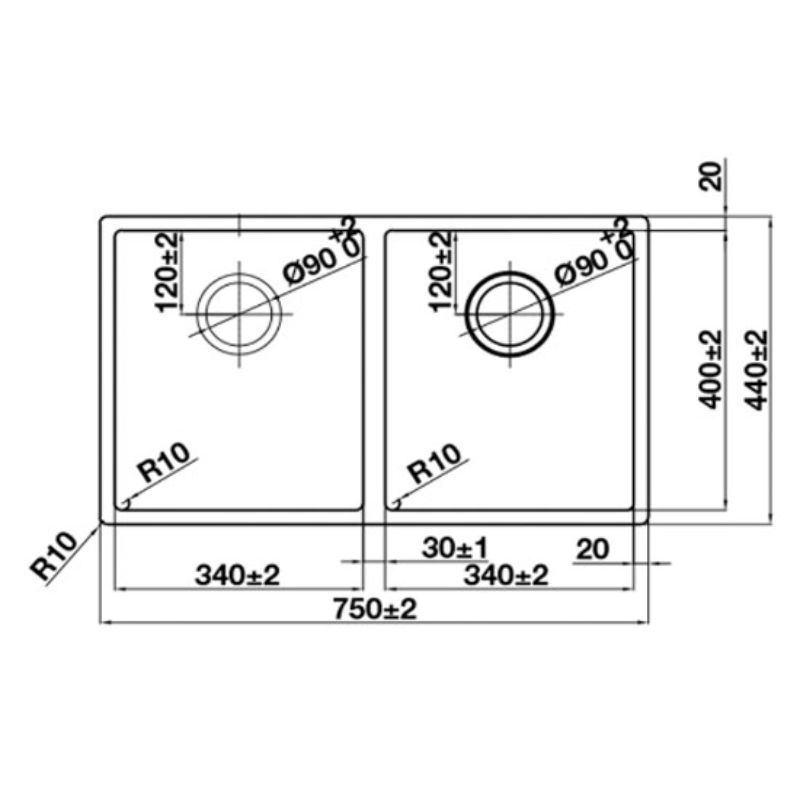 CHẬU RỬA BÁT INOX 2 HỐ HAFELE 567.24.427