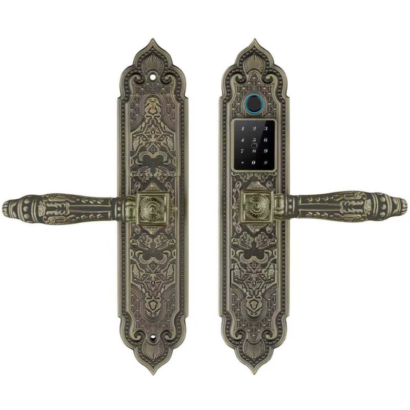 KHÓA VÂN TAY TÂN CỔ DEMAX EL350 GREEN BRONZE