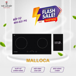 Bếp từ Malloca MH-02I PG kính âm 2 vùng nấu