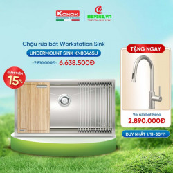 Chậu rửa bát Konox Workstation - Undermount Sink KN8046SU (Full phụ kiện)