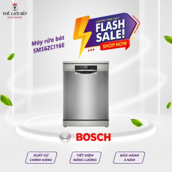 Máy rửa bát Bosch SMS6ZCI16E serie 6, độc lập