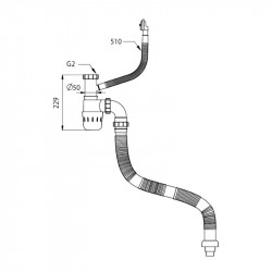 Siphon chậu rửa bát 1 hố Kluger KSP-301