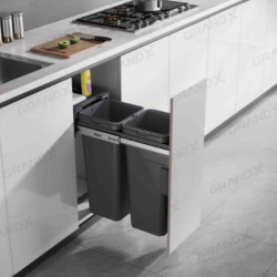 Thùng rác đôi gắn cánh kéo âm tủ Grandx XW.D30M
