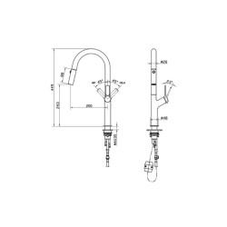 Vòi rửa bát nóng lạnh Hafele LUX-P HT25-SH1F449 570.85.043 Chrome bóng