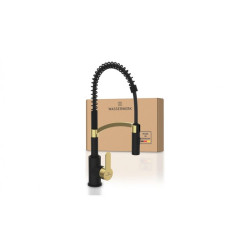 Vòi rửa bát Wasserwerk WK 3 black/matt gold, with spiral spring 700558