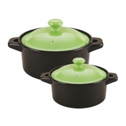 Bộ 2 nồi sứ dùng cho bếp từ ROYALCOOKS Molise 2L & 4L – Nắp xanh táo (RC-SET01)