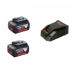 Pin + sạc Bosch Pin 18V 4.0 Ah x2 Sạc AL1860  x1