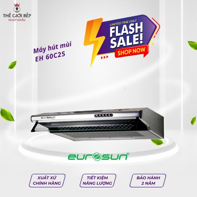 Máy hút mùi âm tủ tuần hoàn Eurosun EH 60C25